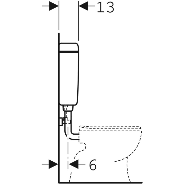 Geberit AP127 AP-Spülkasten, Spül-Stopp-Sp tiefh. WA unten rechts, weiß-alpin