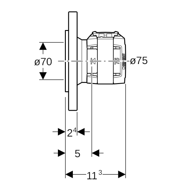 Geberit FlowFit Flansch PN10/16, mit Presseinheit SiBr d75-PN10/16