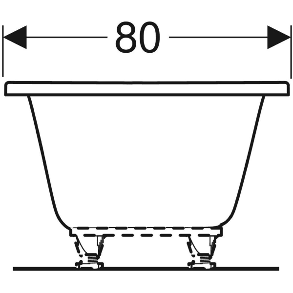 Geberit Renova Rechteckbadewanne Duo 180x80x42cm, weiß