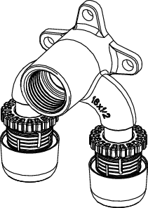 TECElogo-Ax U-Doppelwandscheibe Dimension 16 x Rp 1/2", Siliziumbronze