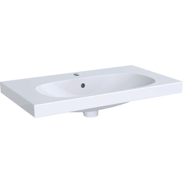 Geberit Acanto WT, verk. Ausladung, 75x42cm Ablagefläche, m. Hl., m. Ül., weiß