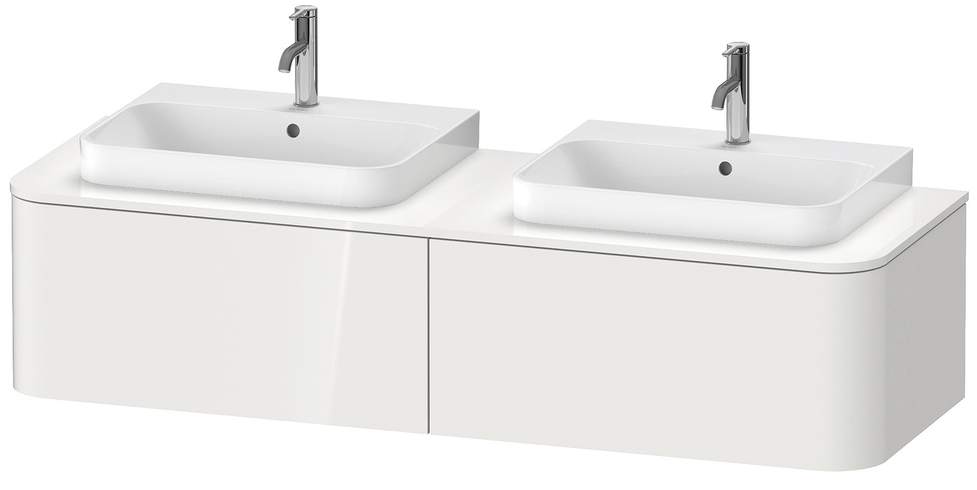 Duravit WTU HappyD2+ wandh.,354x1600x550mm 2Auszüge,BP b.,weiß hgl. f.ASB ohne ES