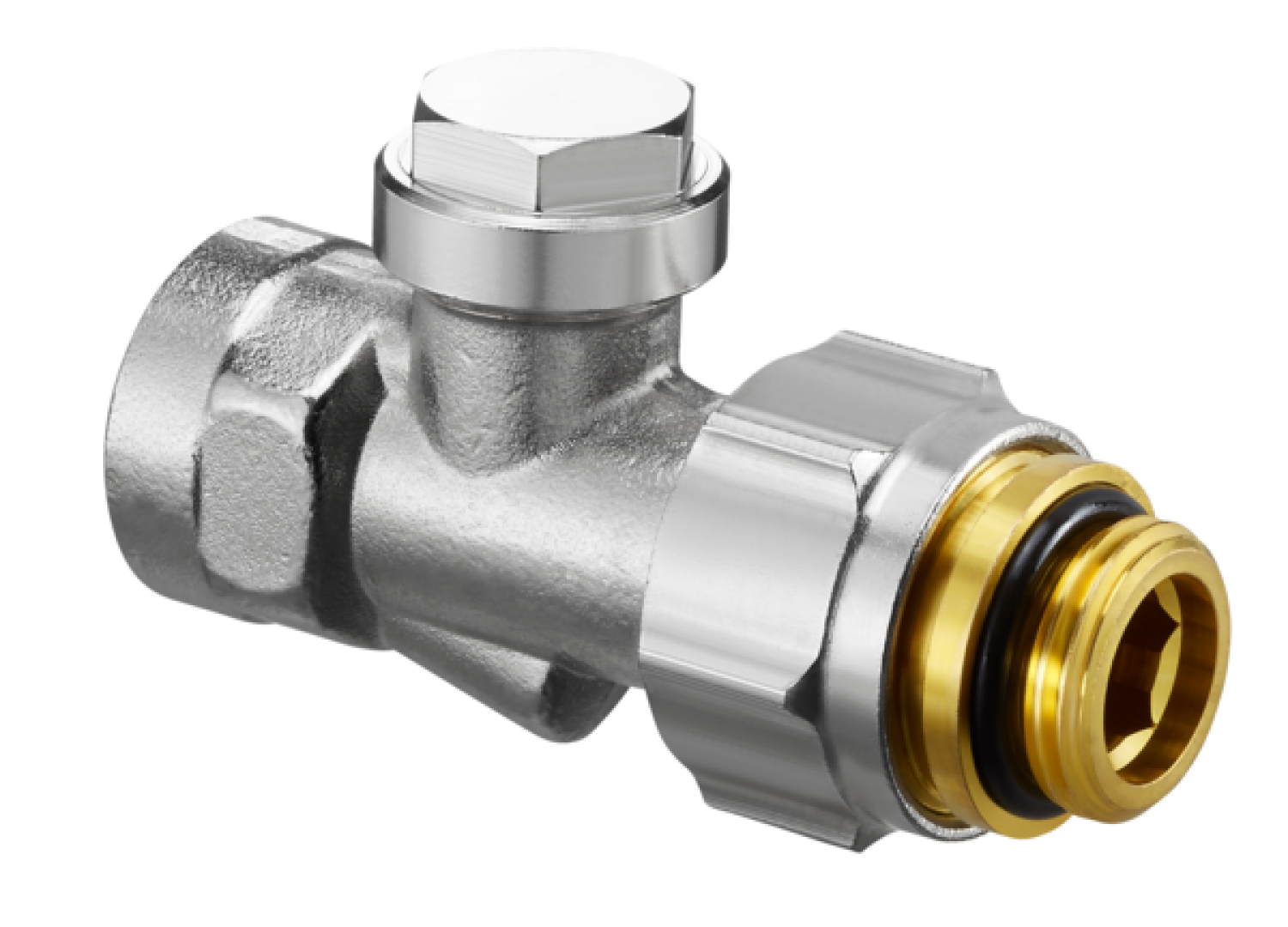 OVENTROP-Absperrverschraubung Combi 3 "Multiflex F",1/2"AG x 1/2"IG, Ms, vern.