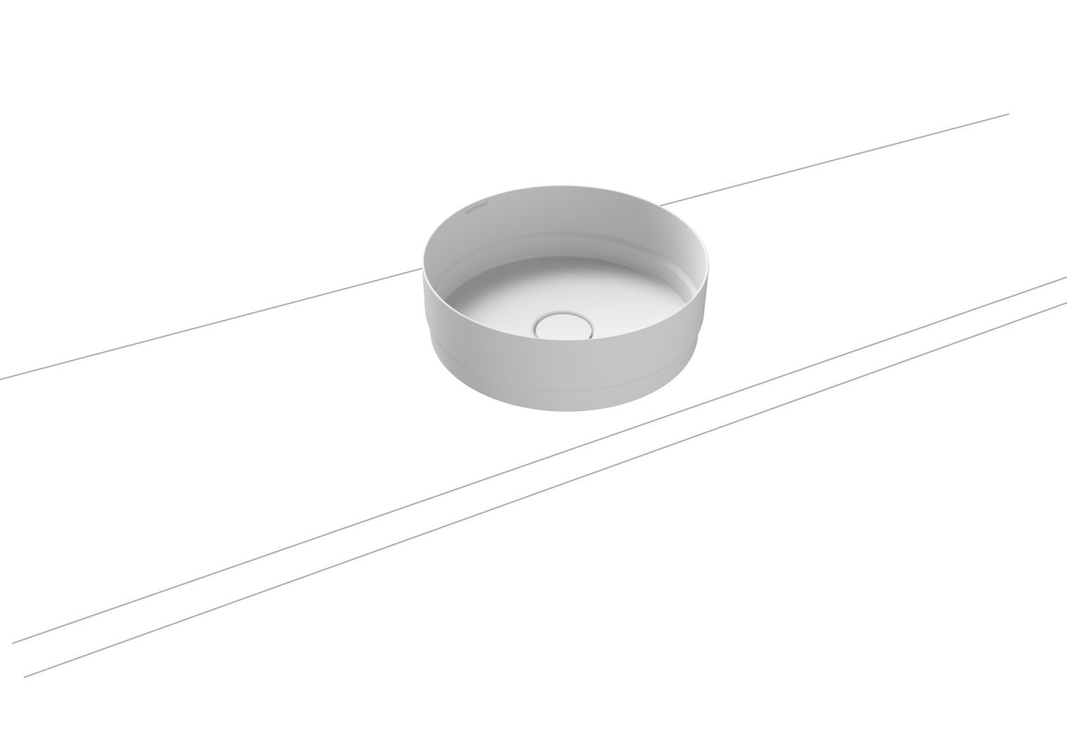 KA WB NUEVA WASCHTISCH-SCHALE Mod.3191,d :380mm,alpinweiß matt,Perl-Effekt,oÜL