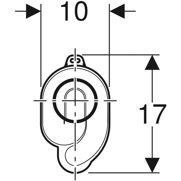 Geberit Urinal Geruchsverschluss Abgang horizontal d50 weiß-alpin