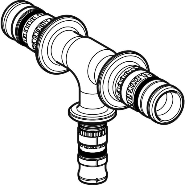 Geberit Mepla T-Stück reduziert PVDF d75-40-75