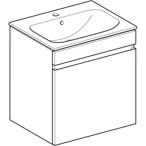 Geberit Renova Plan Set MWT m. US, 1 Schubl. 60x62,2x48cm, weiß hgl.