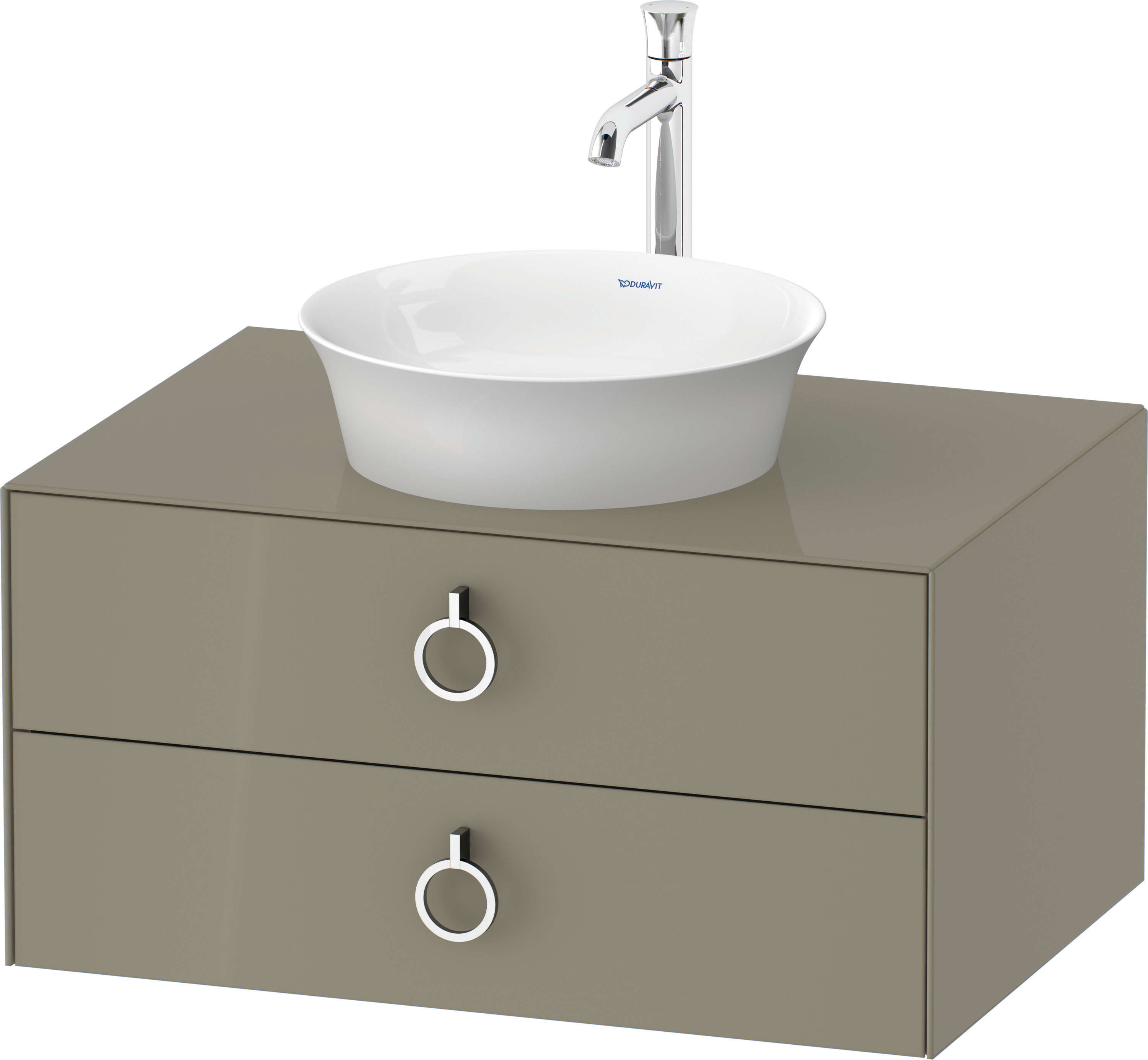 Duravit WTU wandh.White Tulip,2Schk.,m.Griff 408x800x550,Steingrau Hochglanz