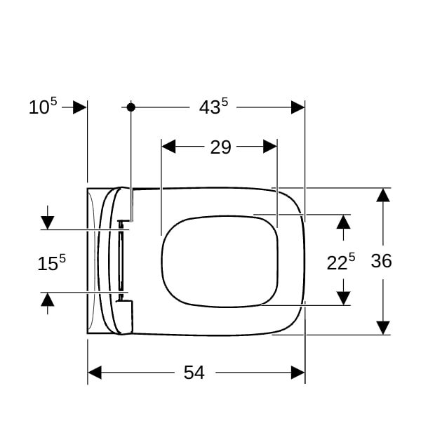 Geberit Renova Plan Set Wand-WC mit WC-Sitz Tiefspüler, T:54cm, weiß