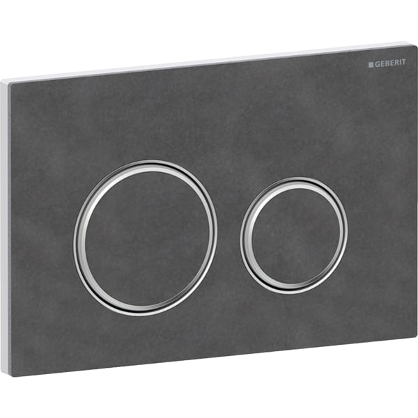 Geberit Sigma50 BetPl., rund, 2-Mengen-Sp. chrom glänzend / Mustang Schiefer