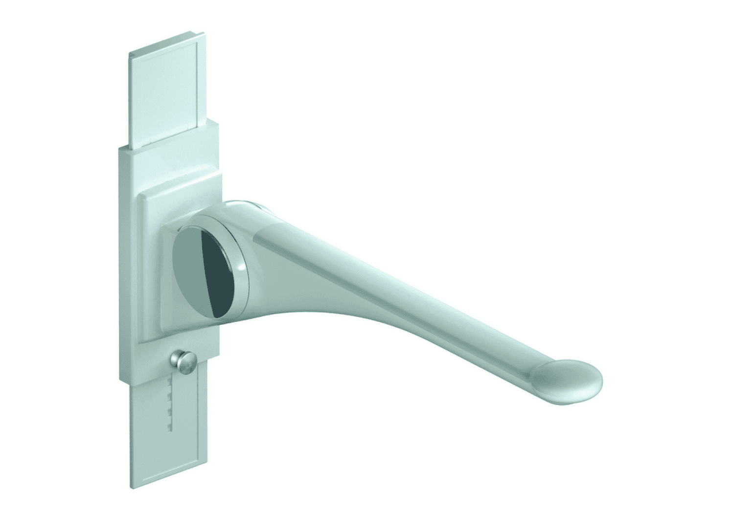 HEWI Stützklappgriff Premium,850 mm mit Höhenverstellung weiß hgl.- weiß mt