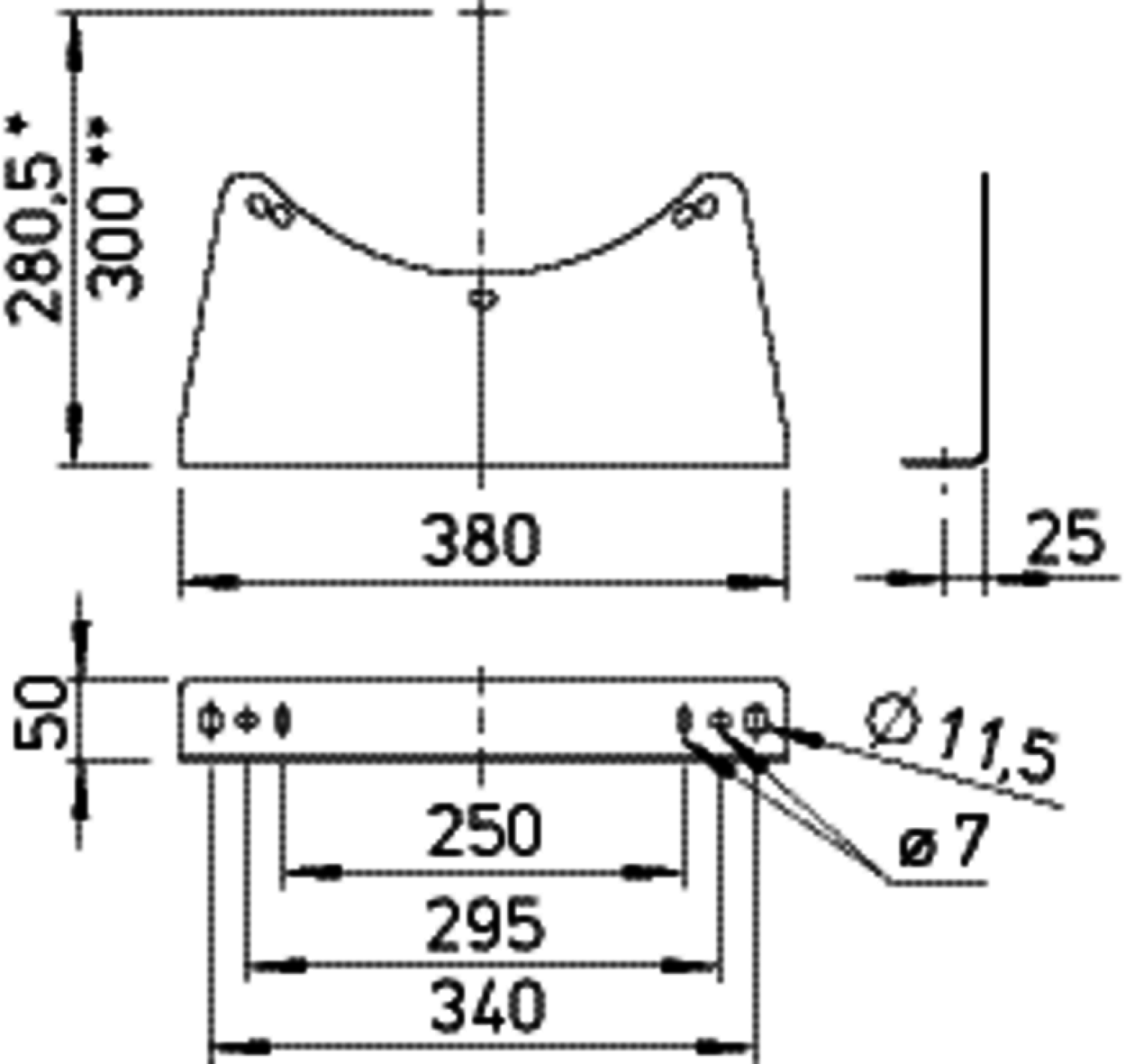 Helios MK 315-355 Montagekonsolen Stahl verzinkt 1 Satz = 2 Stück