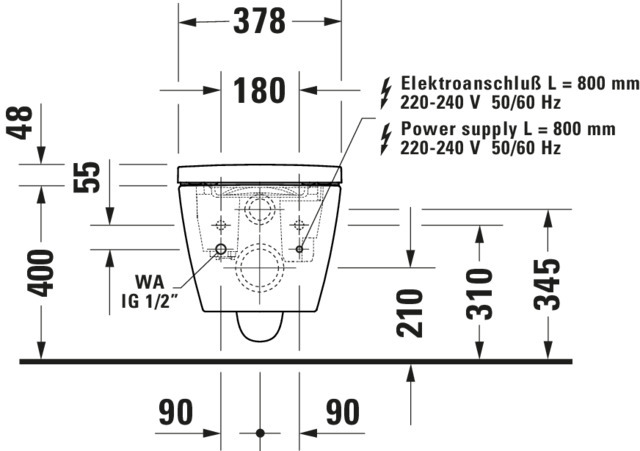 DU SEWA Starck f Lite WWC TS, Rimless Fön,Sitzh.,Fernbed.,Weiß,HYG