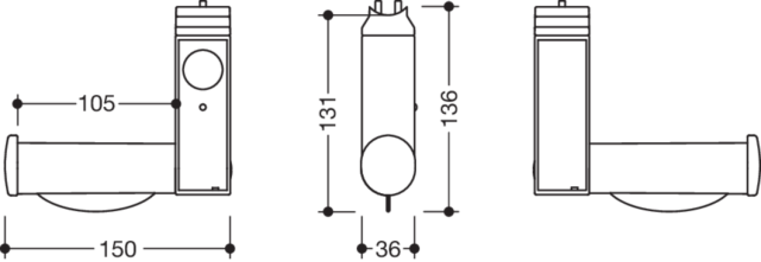 HEWI Aufrüstsatz WC-Spülauslösung re,SK-Griff 950.50.1/950.50.3 signalweiß