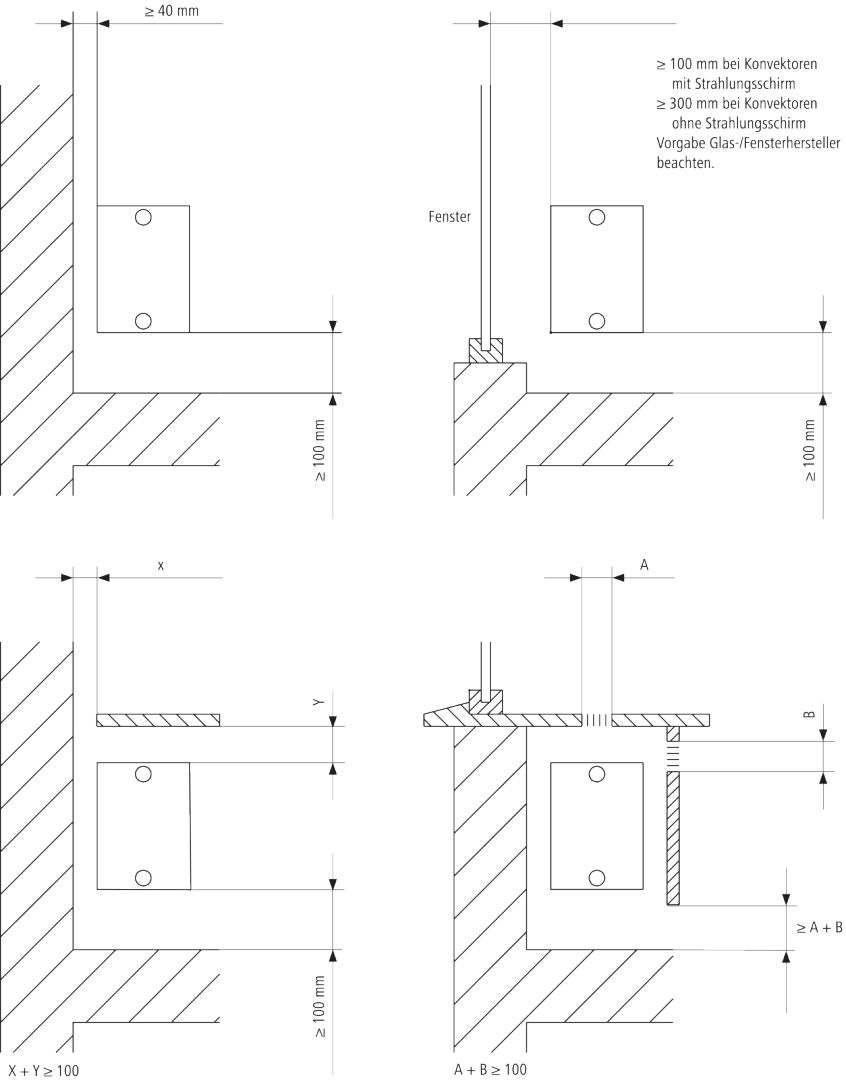 Kermi Konvektor Typ43 BH280x194x900mm QN1696,RAL9016,6bar, m. Abd., AB Uni.