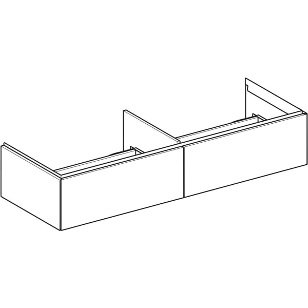 Geberit ONE Unterschrank für WT/-Platte 2 Schubl., 133,2x26,6x47cm,Nussb.hickory