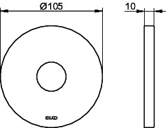 KEUCO Wandrosette IXMO 59545, rund 105 mm, Schwarzchrom gebürstet