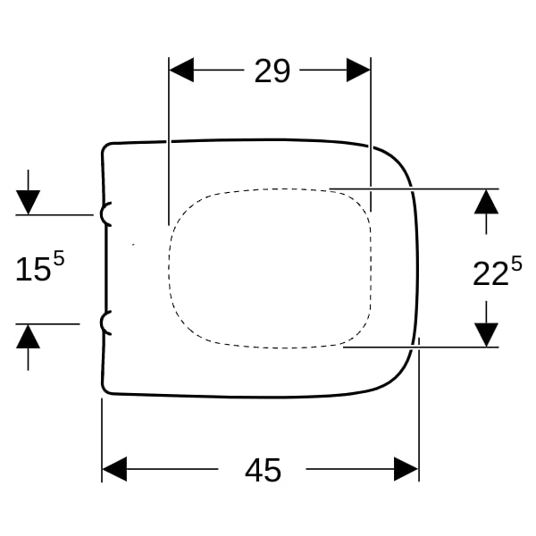 Geberit Renova Plan WC-Sitz, eckiges Design Bef.ob., m.Absenka., Quick Release, weiß