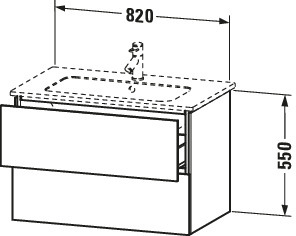 DU L-Cube WTU wh 820x481x550mm, 2SK tipon, f. 1 ME by Starck WT M, SAS