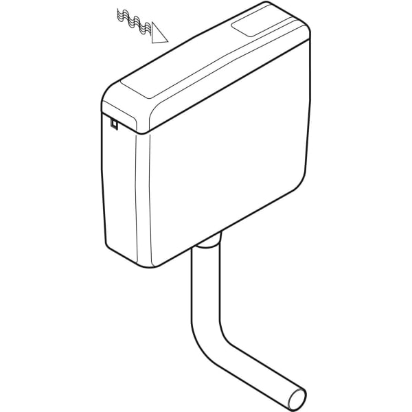 Geberit AP127 AP-Spülkasten, Spül-Stopp-Sp halbh. WA hinten Mitte, weiß-alpin
