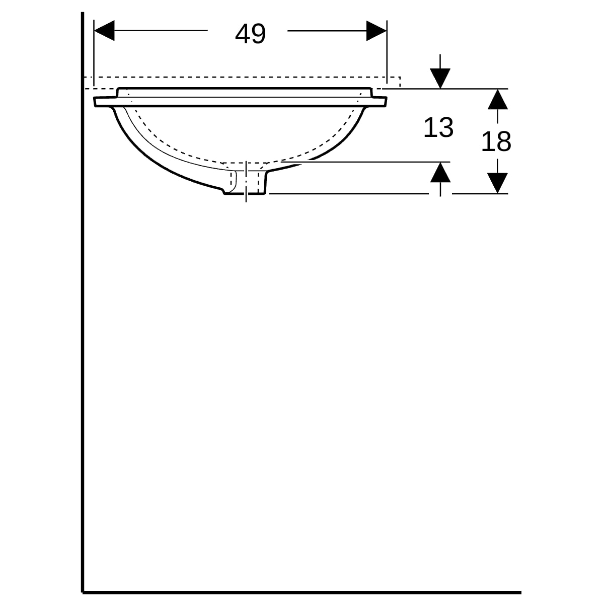 Geberit VariForm Unterbau-WT, elliptisch 62,5x49cm, o. Hl, m. Ül., gl, weiß,Tect