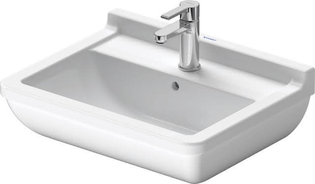 DU Waschtisch Starck 3 550 mm mit ÜL, mit HLB, 1 HL, weiß