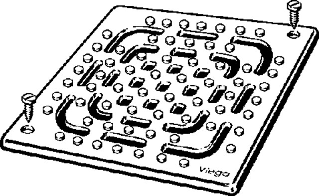 Viega Rost 4933.6 in 143x143mm Edelstahl rutschhemmend