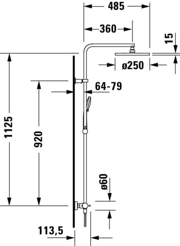 DU B.2 Duschsystem,m.Kopfbrause,+Handbr. Brausetherm.,Thermostatkart., Chrom HG