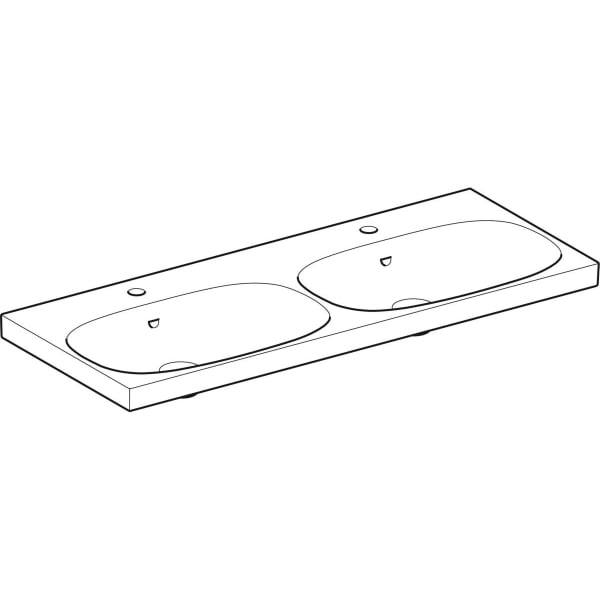 Geberit Acanto Doppel-WT f. US, 120x48cm einfache Bef., m. Hl., m. Ül., weiß Tect