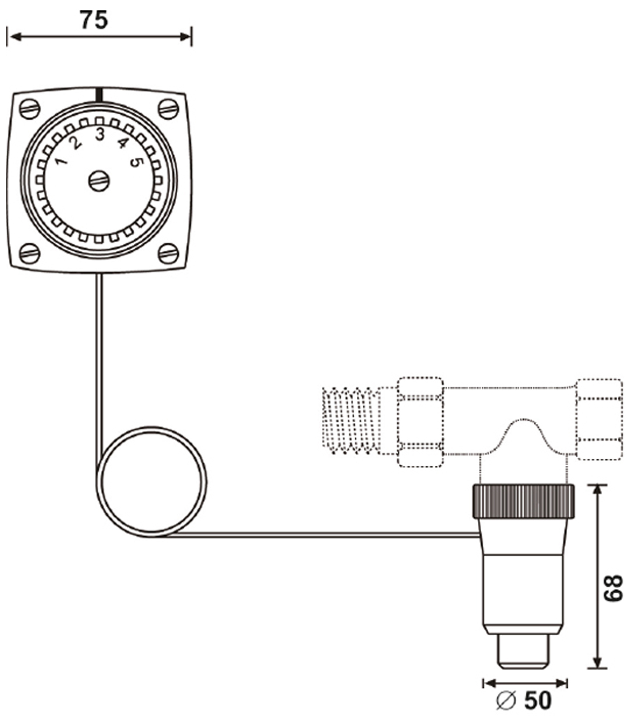 Resideo Thermostat T100MZ m. Fernverstellung u. Fernf Ausf. 2515