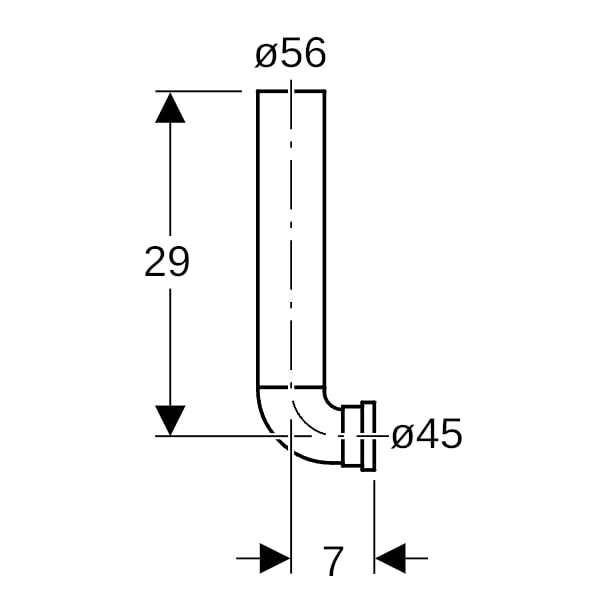 Geberit Spülbogenset 90Gr mit Aussparungsschalen d56/45
