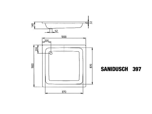 KA DW SANIDUSCH Mod.397,1000x1000mm, alpinweiß