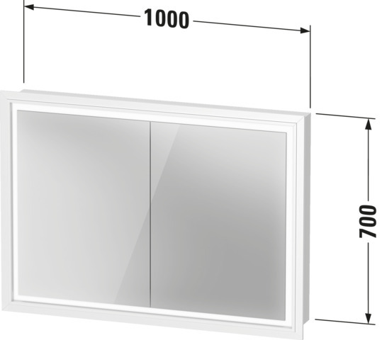 DU L-Cube SPS 1000x155x700mm, Türanschlag: L/R, Weiß