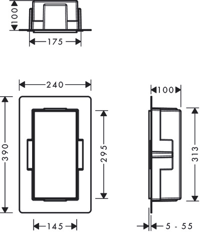 Hansgrohe Wandnische XtraStoris Minimalistic rahmenlos 300x150x100 mm MSW