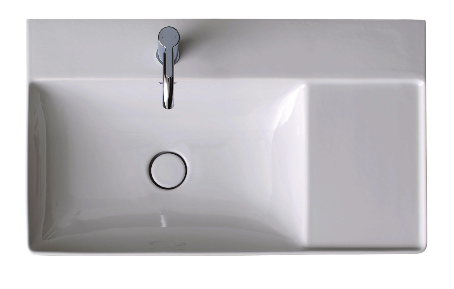 DU Möbel-WT DuraSquare 800mm, Weiß o.ÜL, m.HLB, 1 HL, Becken links