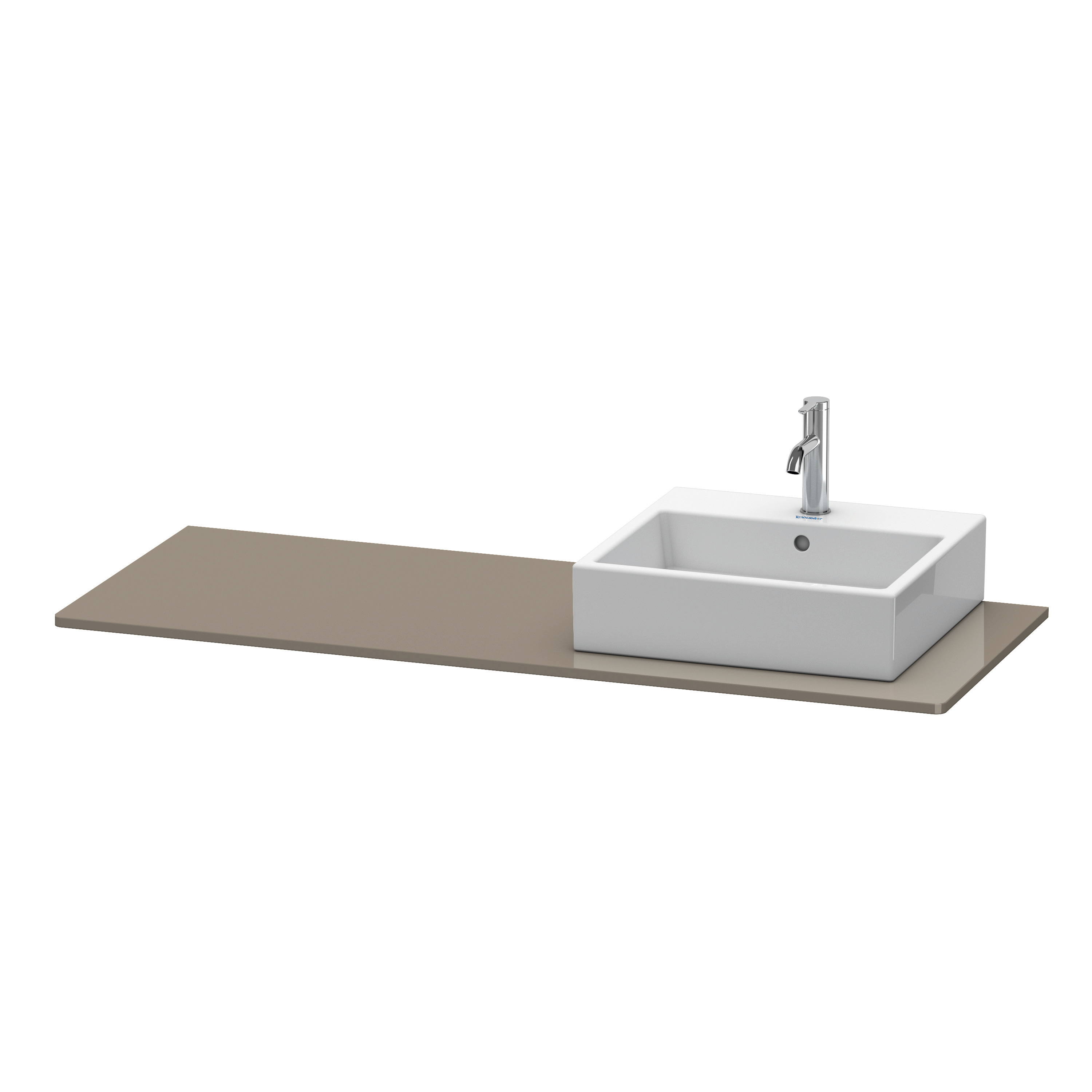 Duravit Konsole XSquare 16x1400x550mm mit 1 Ausschn., Flannel Grey Hochglanz