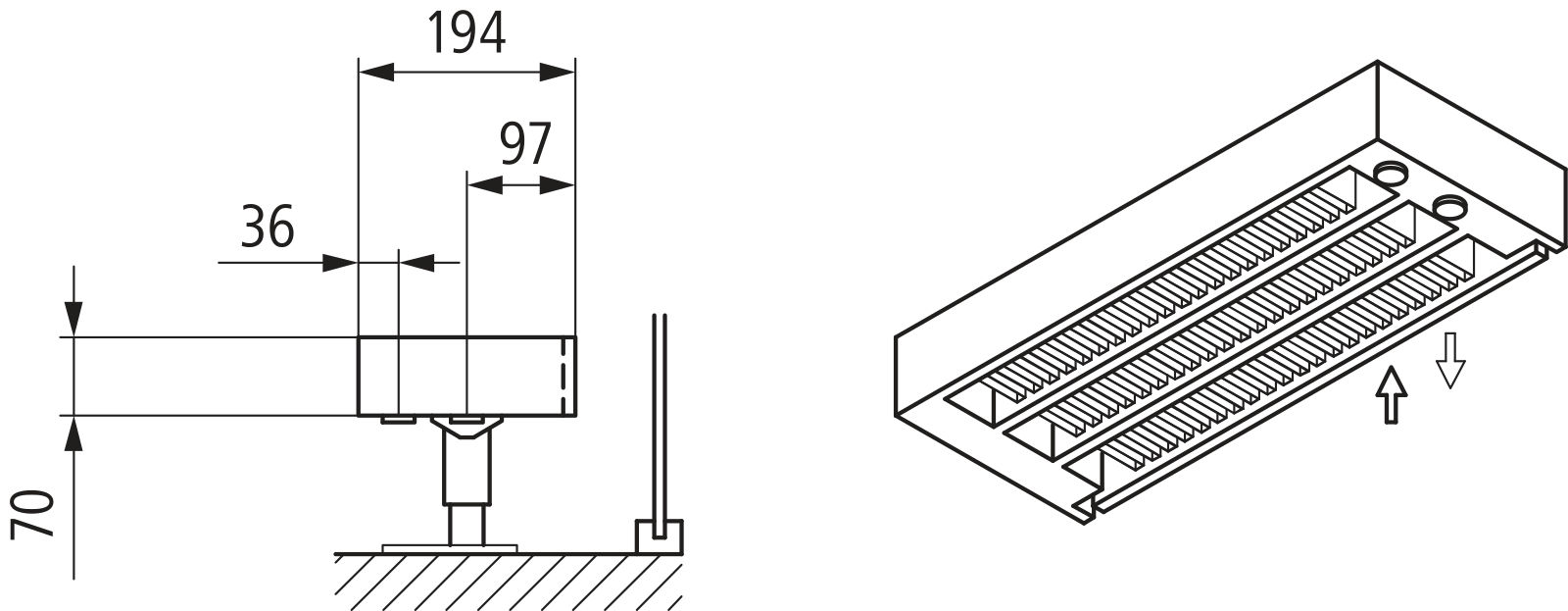 Kermi Kon m. Str. Typ33 BH70x194x1200mm QN864, weiß, 6bar, o. Abd, AB 12