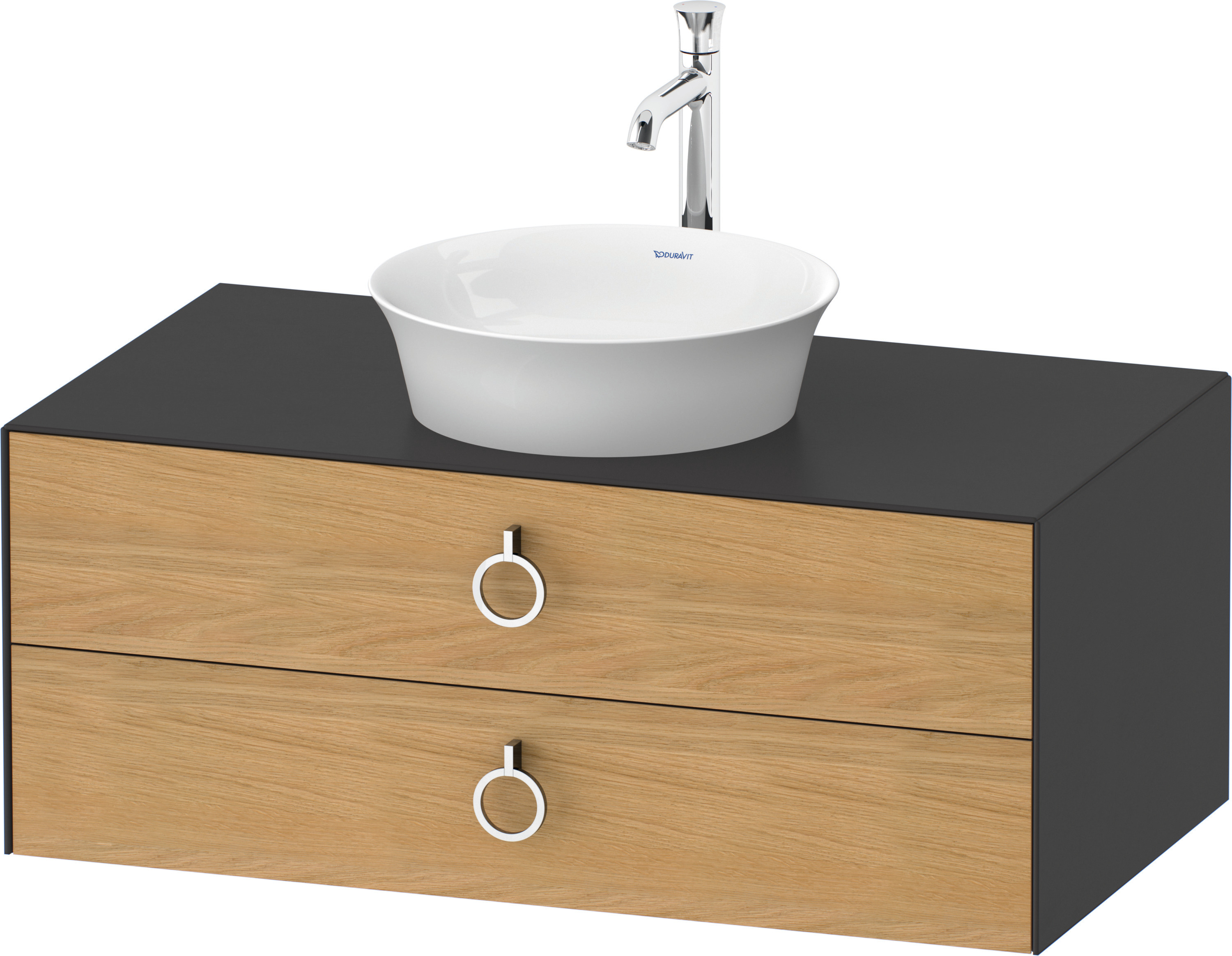 Duravit WTU wandh.White Tulip,2Schk.,m.Griff 408x1000x550,Eiche N.M./Graphit Sdm.