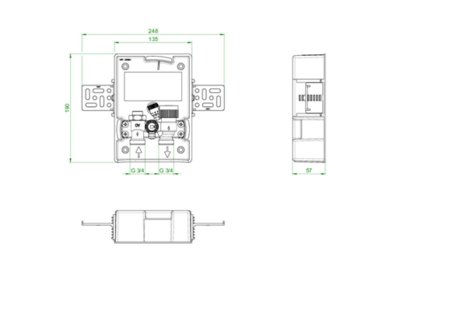 OVENTROP-Unibox E BV vario Bypass, ohne Abdeckung