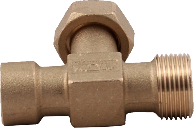 Wolf Fitting T-Stück 3/4"AG - 3/4"M - 1/2"IG