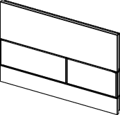 TECEsquare Betätigungsplatte Zweimengen, Glas schw. glänzend, Tasten Ch. glänzend