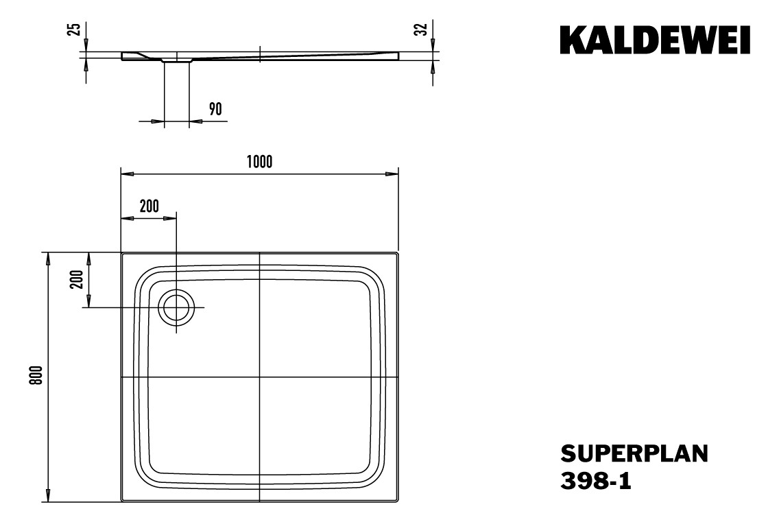 KA DW SUPERPLAN CLASSIC Mod.398-1,800x 1000x32mm,alpinweiß,Invisible Grip