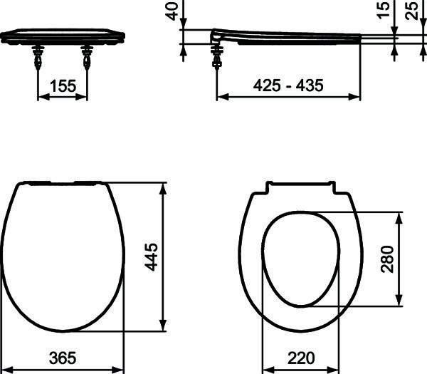 IS Wand-T-WC-Kombipaket Eurovit, randlos,m.Softclosing,355x520x350mm,Weiß