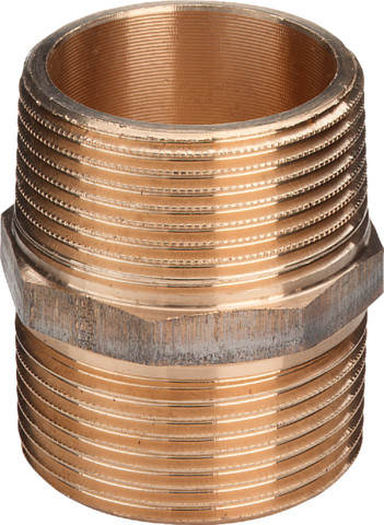 Viega Doppelnippel 3280 in R1 1/2 Rotguss