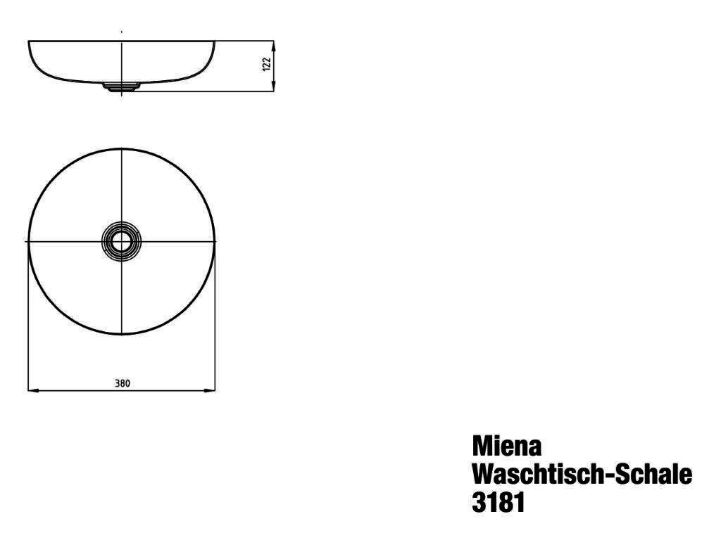 KA WB MIENA WASCHTISCH-SCHALE Mod.3181,d :380mm,warm beige 20,Perl-Effekt,oÜL
