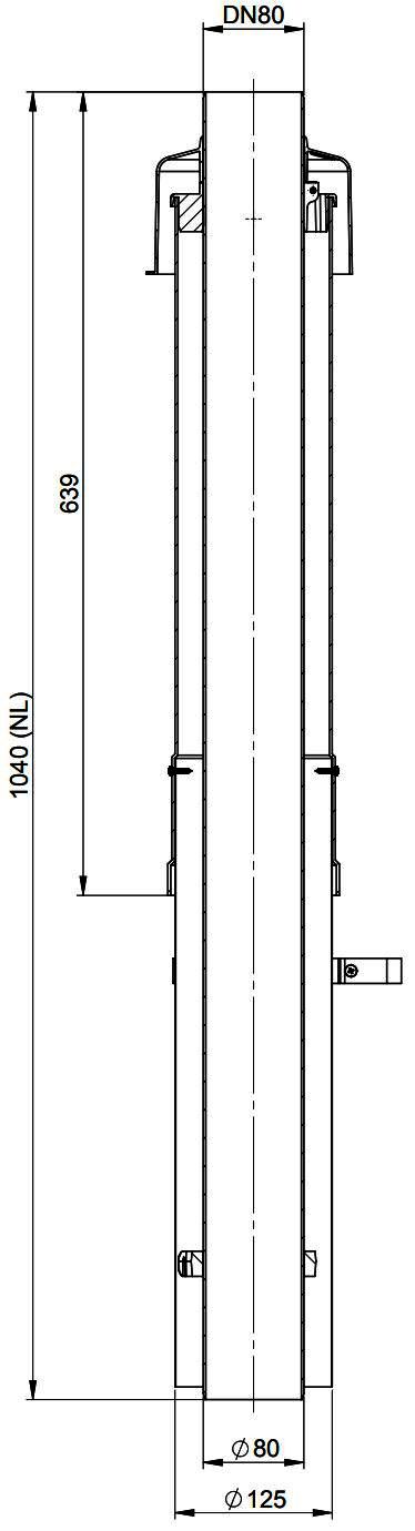MHG Dachhochführung PP/Edelstahl 650 mm, ziegelrot, DN 80/125