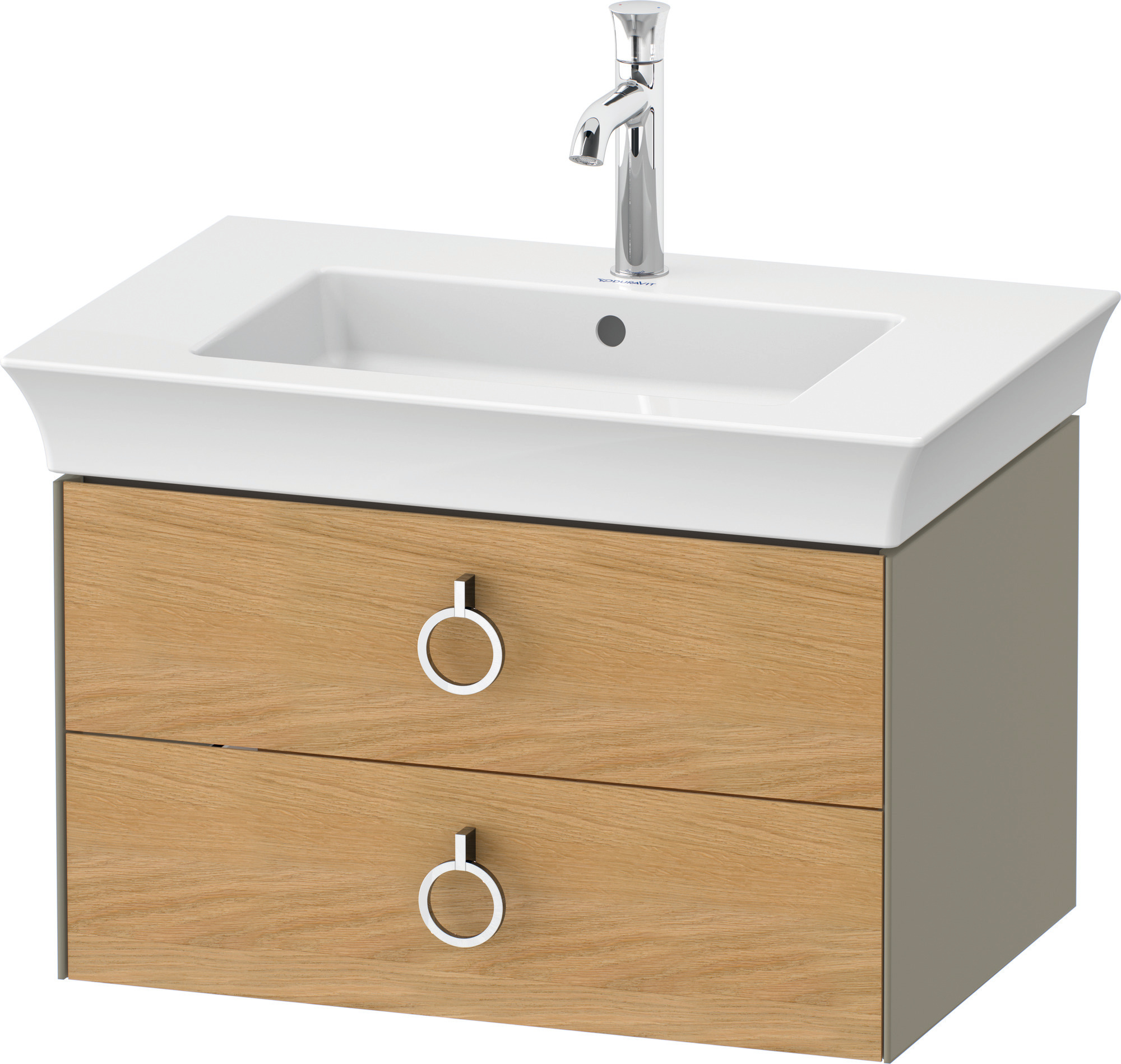 Duravit WTU wandh. White Tulip,2 Schk.,mit Griff,410x684x458,Eiche N.M./Steing.HGL