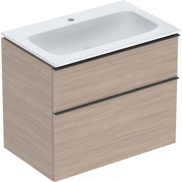 Geberit iCon Set MWT m. US, 2 Schubl. 75x63x48cm, Eiche/Gr. lava/KeraTect