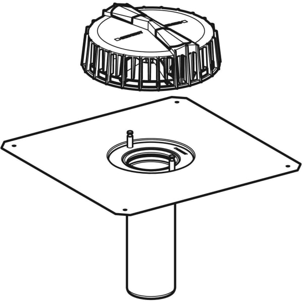 Geberit Pluvia Dachwassereinlauf mit Anschlussblech, d56, 25l/s