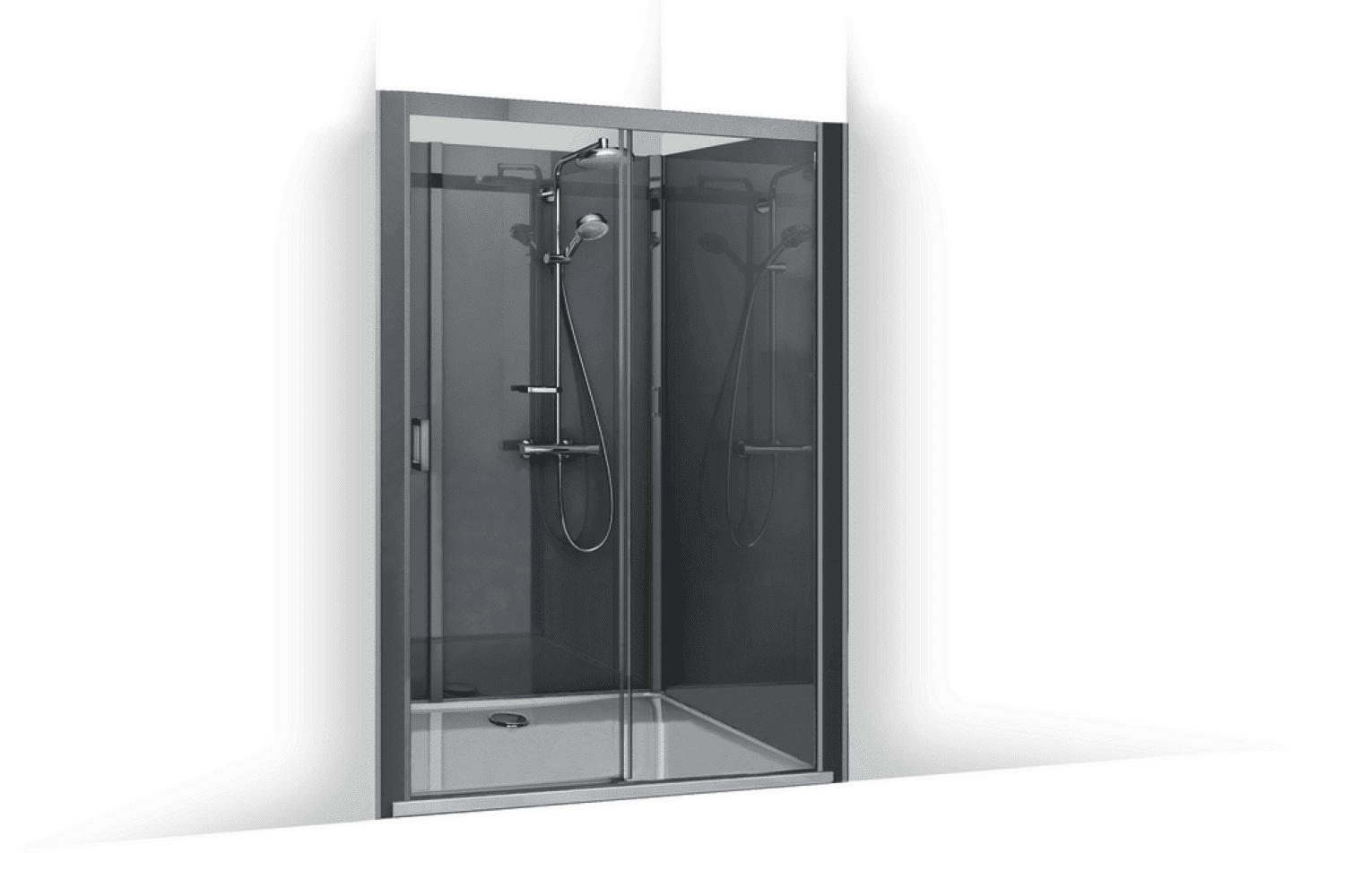 Roth Komplettdusche Vinata Spirit Ni Hoch anthrazit 1660x677 ESG klar